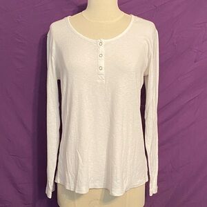 Eddie Bauer White Long Sleeve Tee. Size L.